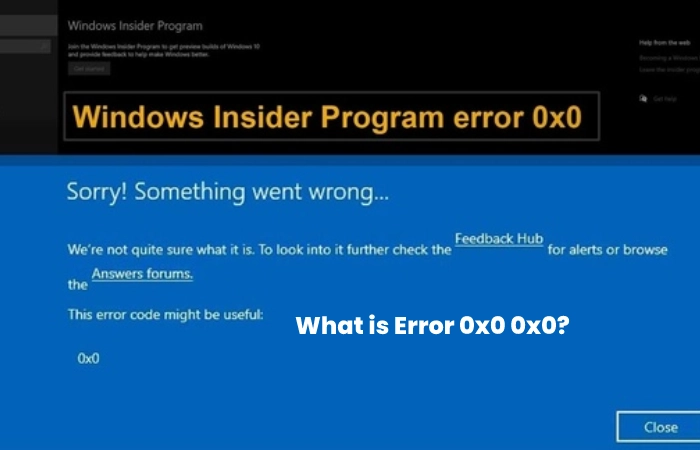 What is Error 0x0 0x0?