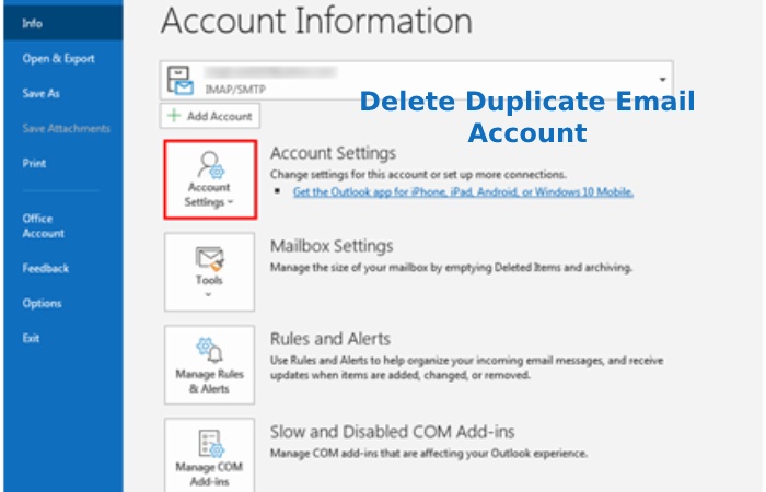 Delete Duplicate Email Account
