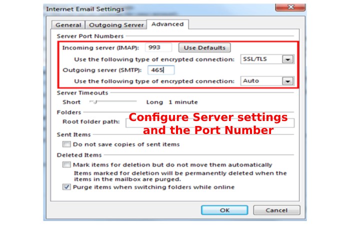 Configure Server settings and the Port Number