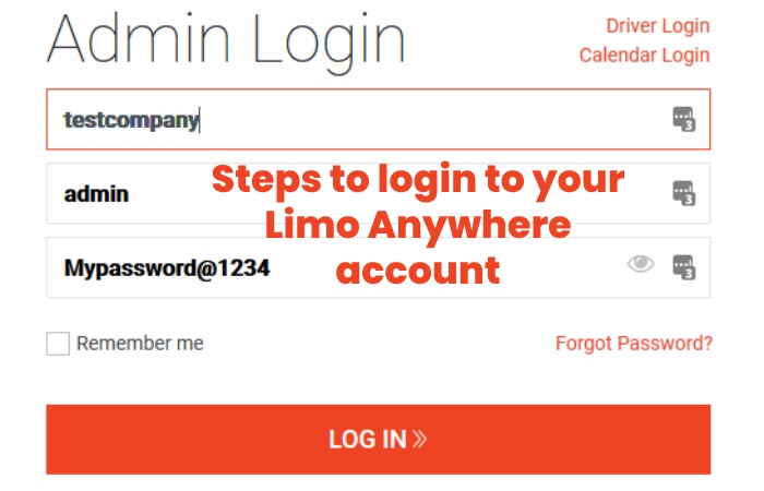 Steps to login to your Limo Anywhere account