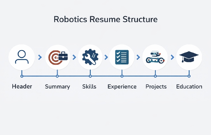 Robotics resume sections structure diagram