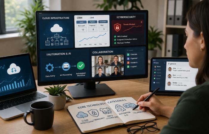 Overview of core technology categories for small business operations