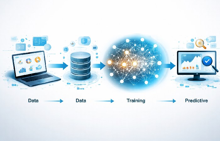 Machine learning workflow from data to predictions