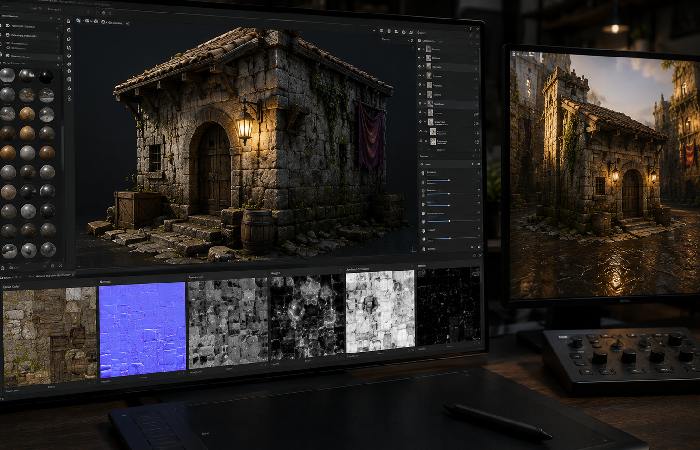 Advanced texture workflow inside a 3D rendering pipeline