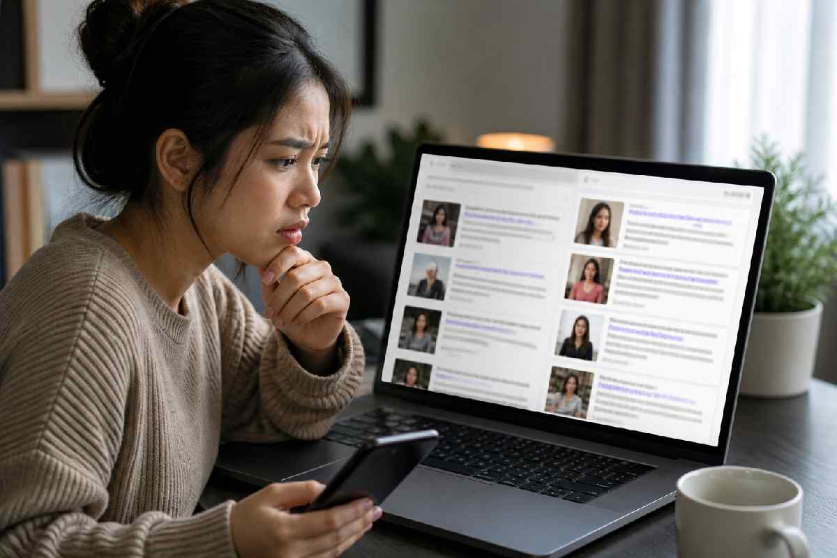 Person searching asianpina6 online with unclear results