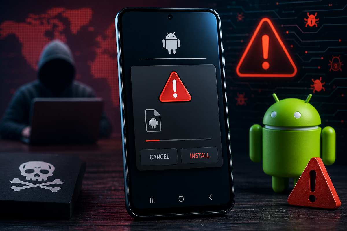Android phone displaying unknown app installation warning