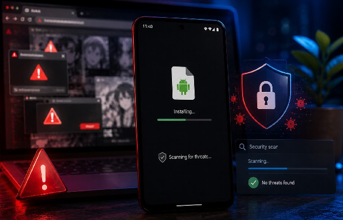 Android phone showing APK installation and mobile security risks
